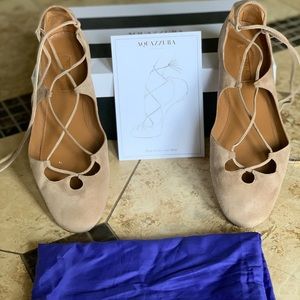 Aquzurra suede Caffe Latte flat